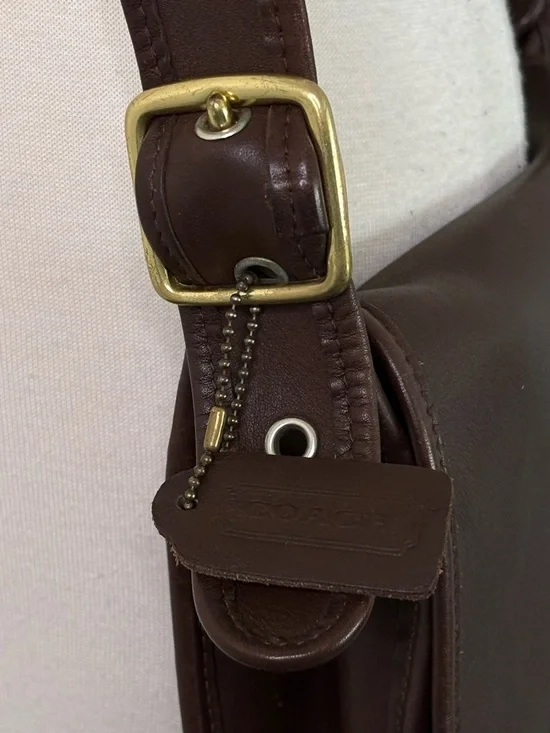 Coach Patricia Legacy Flap Mahogany Brown Leather Crossbody Saddle‎ Bag 9951 Y2K - Picture 3 of 11